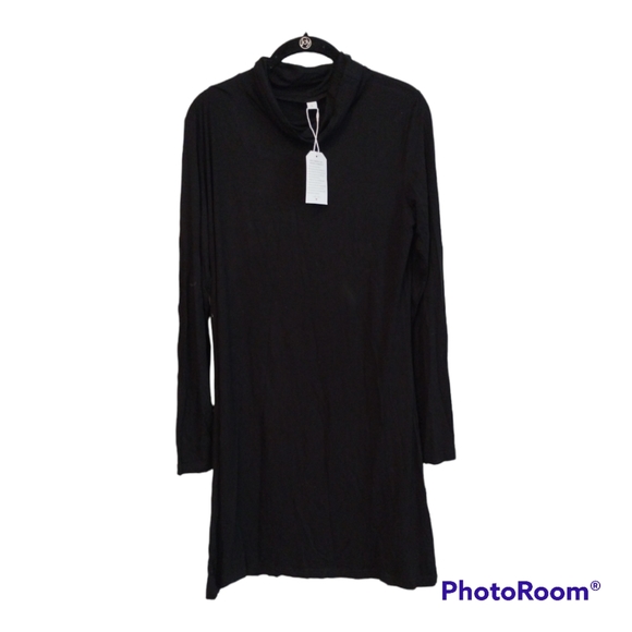 NWT midi black mock neck long sleeve dress - Picture 1 of 6